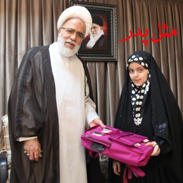 دیدار صمیمانه دختر شهید مدافع حرم، سردار حاج حسین علیخانی با نماینده ولی فقیه در استان و امام جمعه کرمانشاه