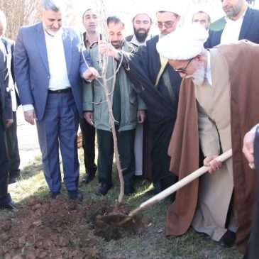 کاشت نهال وحدت و دوستی توسط نماینده ولی‌فقیه در استان و امام جمعه کرمانشاه و جمعی از ائمه جمعه و علمای شیعه و اهل‌سنّت استان